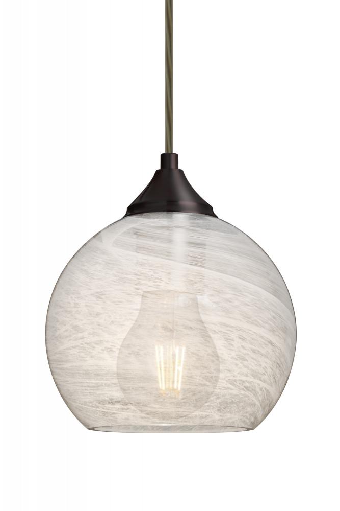 Besa, Jilly Cord Pendant, Vapor Clear, Bronze Finish, 1x5W LED Filament, 15Ft. Cord