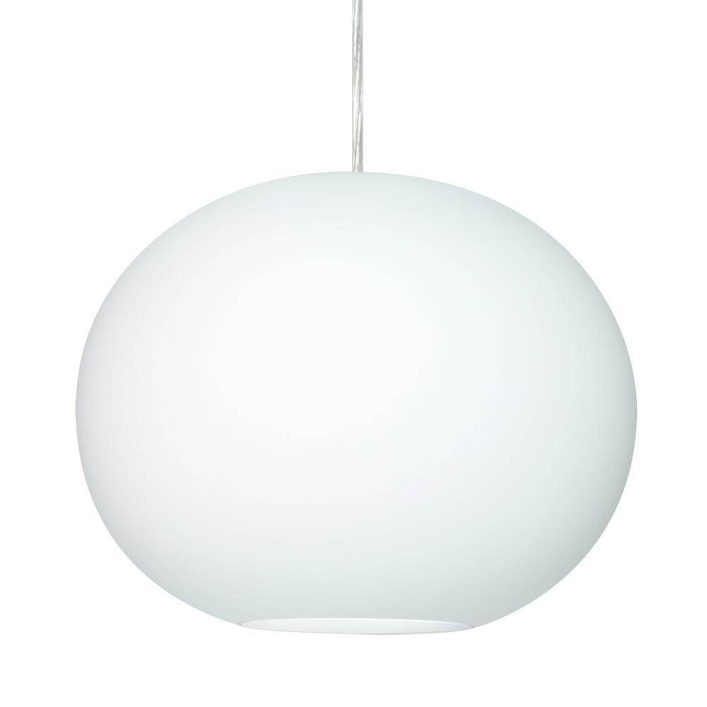 Besa Jordo LED Pendant 1JT Opal Matte Satin Nickel 1x11W LED