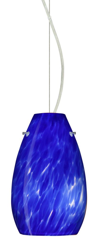 Besa Pera 9 Cable Pendant Blue Cloud Satin Nickel 1x100W Medium Base