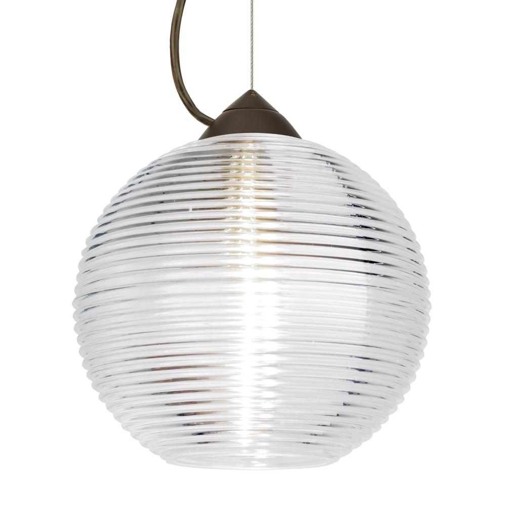 Besa Kristall 8 Pendant Bronze Clear 1x9W LED, 15Ft. Cord