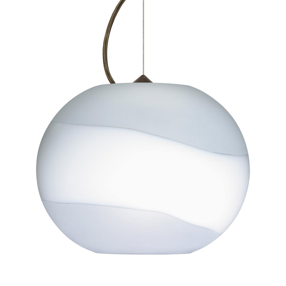 Besa Luna LED Pendant Opal Frost Bronze 1x9W LED, 15Ft. Cord
