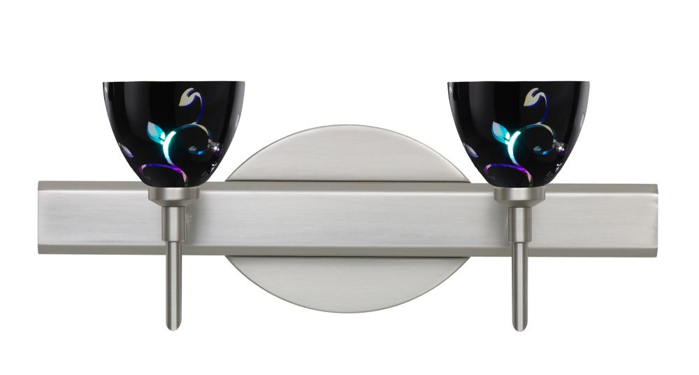 Besa Divi Wall 2SW Black Dicro Vine Satin Nickel 2x40W G9
