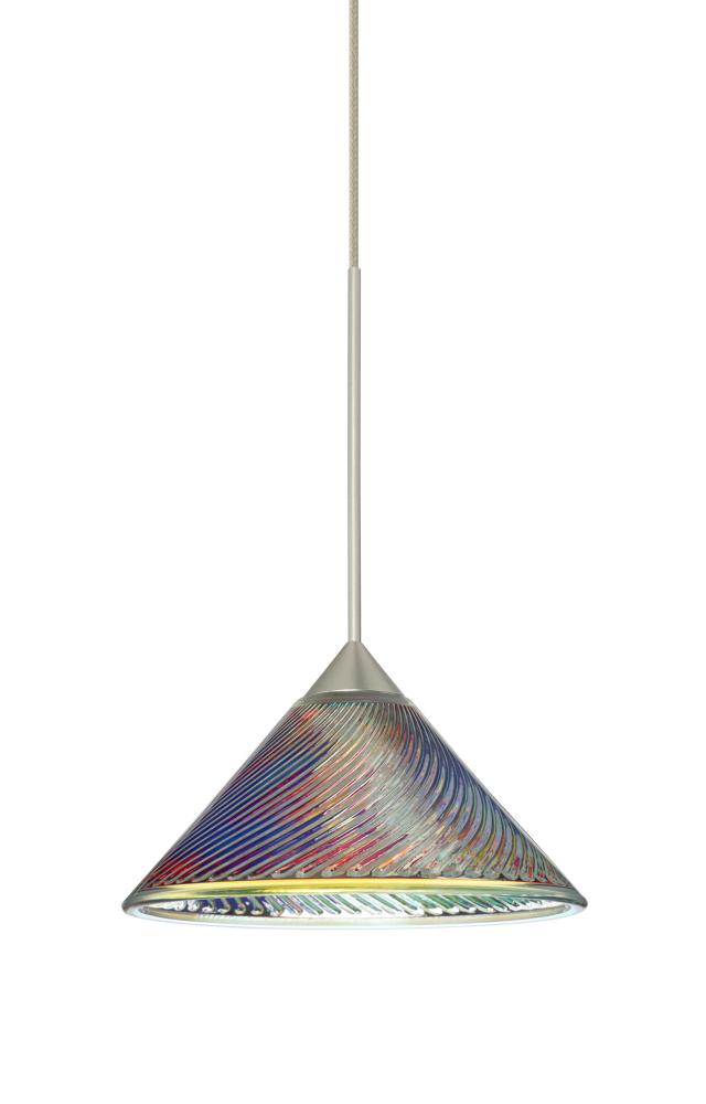 Besa Pendant Swirl Satin Nickel Dicro Swirl 1x50W Halogen