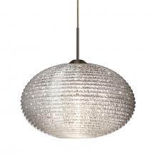 Besa Lighting 1JC-4912GL-LED-BR-L - Besa Pendant Pape 10 Bronze Glitter 1x9W LED, 15Ft. Cord