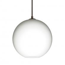Besa Lighting 1JC-COCO807-BR-L - Besa Coco 8 Pendant, Opal Matte, Bronze Finish, 1x60W Medium Base, 15Ft. Cord