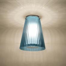 Besa Lighting DIONBLC-SN - Dion Ceiling, Blue Shade, Black Finish, 1x60W E26 Base