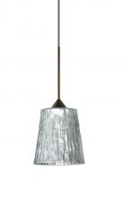 Besa Lighting XP-5125SF-BR - Besa Pendant Nico 4 Bronze Stone Silver Foil 1x35W Halogen