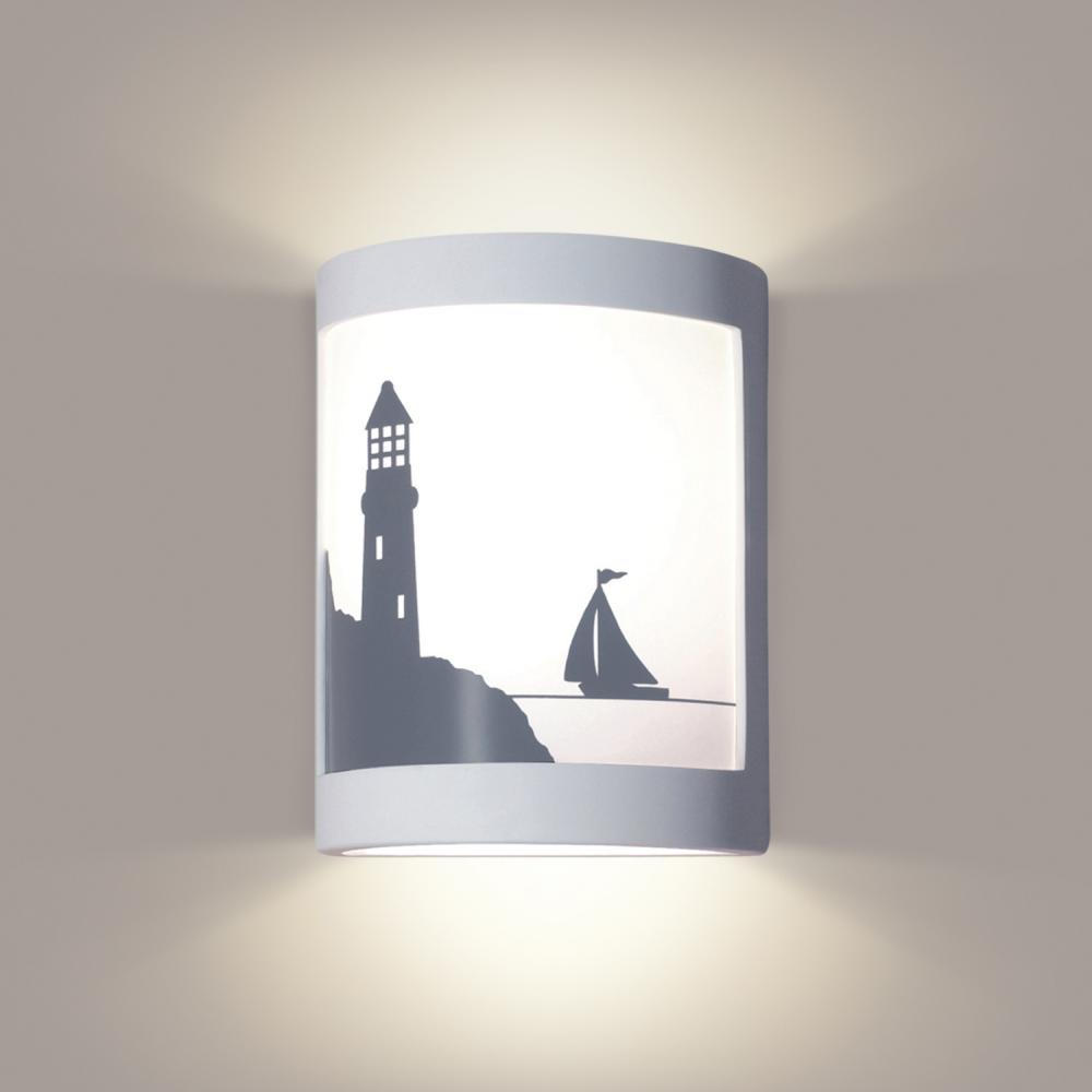 Bay Harbor Wall Sconce: Teal Crackle (Wet Sealed Top)