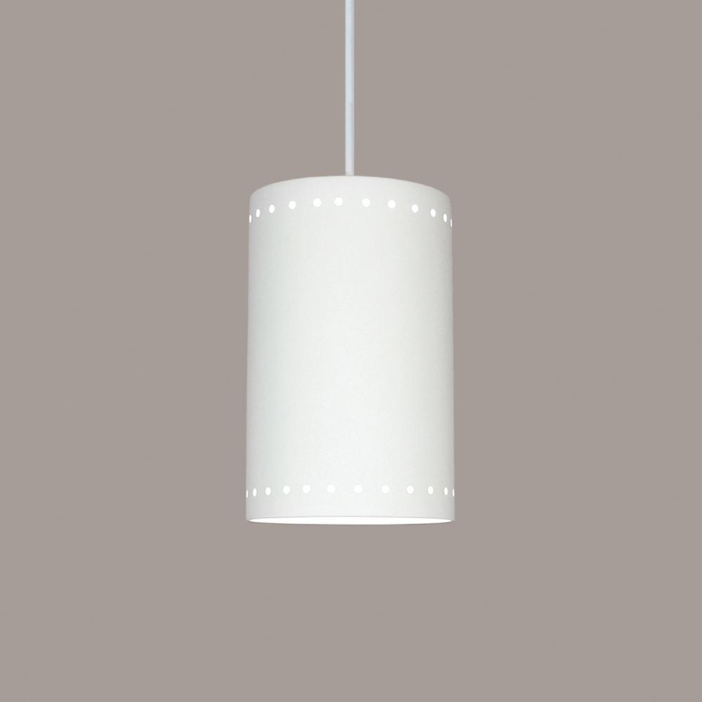 Delos Pendant: Blanco Granite (White Cord & Canopy)