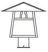 Arroyo Craftsman CP-12ERM-S - 12" carmel post mount without overlay (empty)