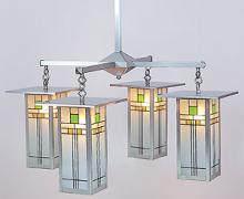 Arroyo Craftsman FCH-9L/4Y-S - 9" franklin long body 4 light chandelier