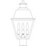 Arroyo Craftsman INP-10MRRM-AB - 10" inverness post mount with metal roof