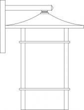 Arroyo Craftsman KAB-12TSM-S - 12" katsura wall mount with toshi overlay