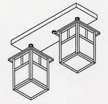 Arroyo Craftsman MCM-5/2TOF-MB - 5" mission 2 light ceiling mount with T-bar overlay