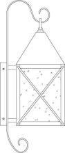 Arroyo Craftsman NOB-8RM-AB - 8" nottingham wall mount