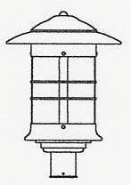 Arroyo Craftsman NP-14M-P - 14" newport post mount fixture