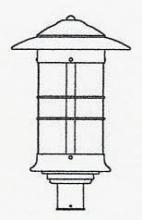 Arroyo Craftsman NP-14LGW-RB - 14" newport long body post mount fixture