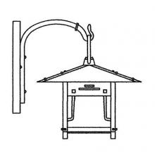 Arroyo Craftsman PDB-9GRC-MB - 9" pagoda wall bracket