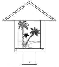 Arroyo Craftsman TRP-12PTOF-RC - 12" timber ridge post mount with palm tree  filigree